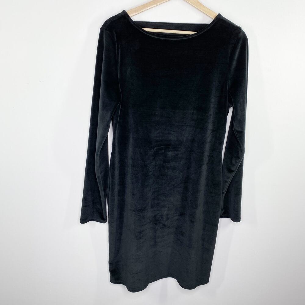 Melrose & Market Black Velour Cutout Back Long Sleeve‎ Dress MM461106MI Large L